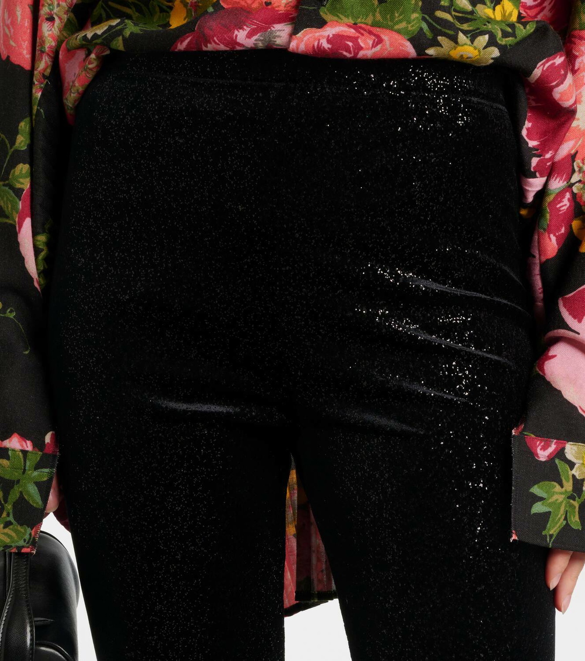 Junya Watanabe Glitter velvet leggings