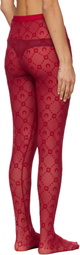 Marine Serre Red Moonogram Mesh Flock Tights