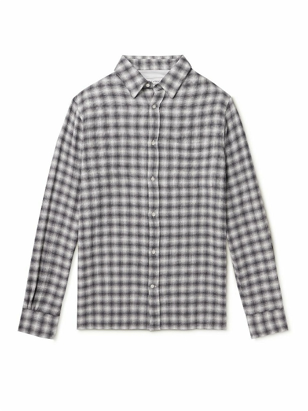Photo: Officine Générale - Alex Checked Cotton-Blend Seersucker Shirt - Gray