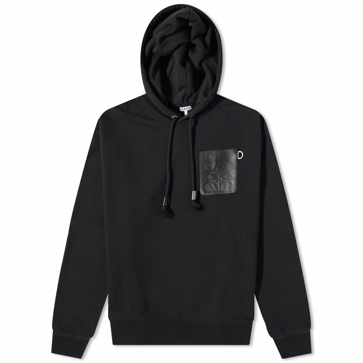 Loewe Men's Anagram Patch Pocket Hoody in Black Loewe