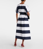 Carolina Herrera Striped cotton-blend midi dress