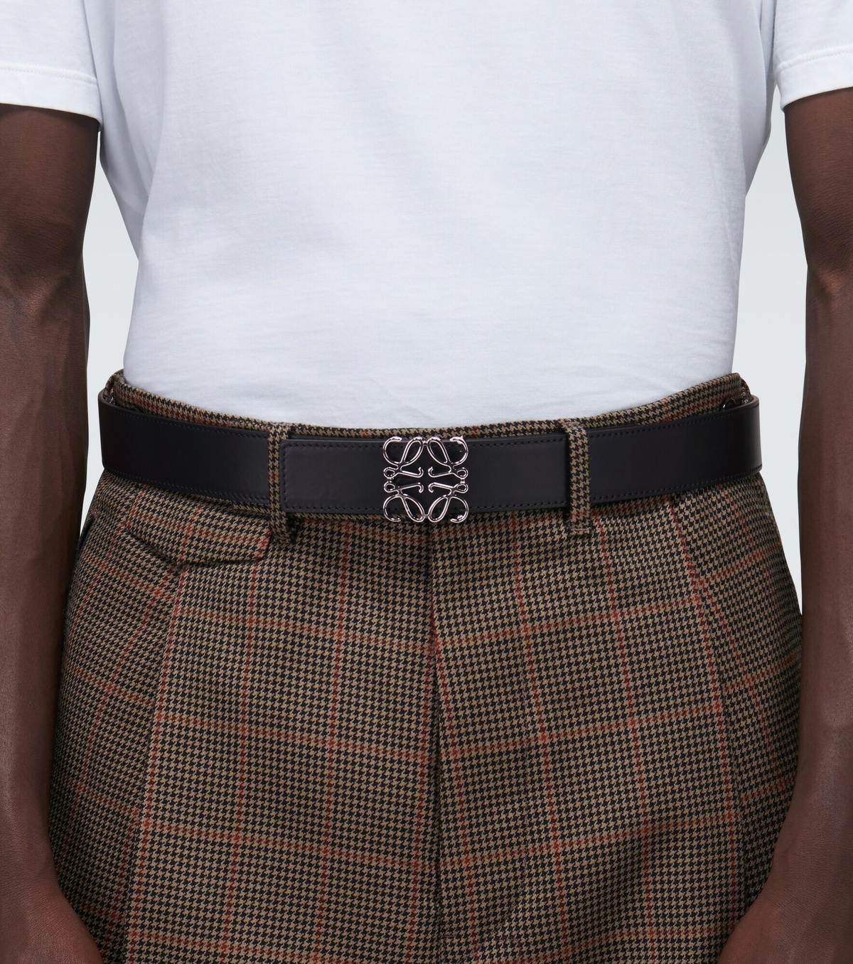 【LOEWE】REVERSIBLE ANAGRAM BELT●E821Z20X022544 Reversible Anagram belt in supple grained calfskin Black - LOEWE