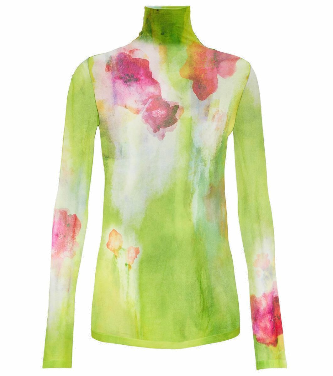 Acne Studios Floral knitted turtleneck top Acne Studios