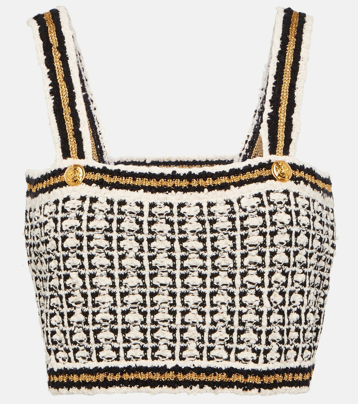 Gucci Bouclé embellished crop top