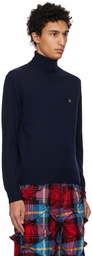 Vivienne Westwood Navy Embroidered Turtleneck