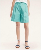 Brooks Brothers Women's Linen Pleated Shorts | Green