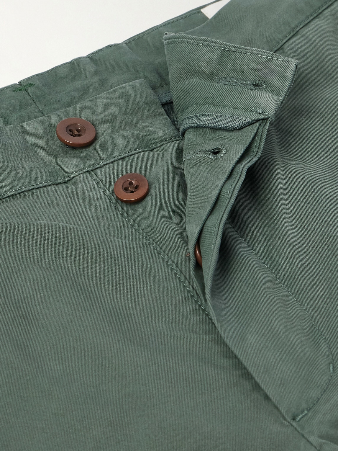 Sid Mashburn - Field Straight-Leg Garment-Dyed Cotton-Twill Trousers - Green