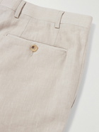 Canali - Kei Slim-Fit Linen and Wool-Blend Suit Trousers - Neutrals