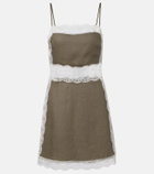 Staud Amalina lace-trimmed linen minidress