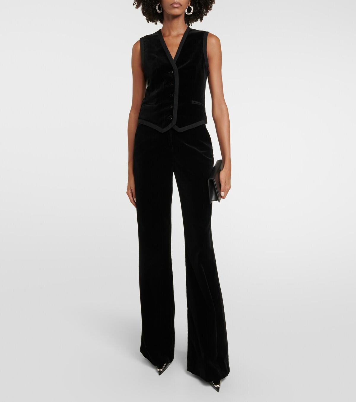 Costarellos Barine cotton velvet straight pants