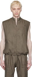 Robyn Lynch Khaki Zip-Up Vest