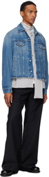 MM6 Maison Margiela Blue Frayed Denim Jacket
