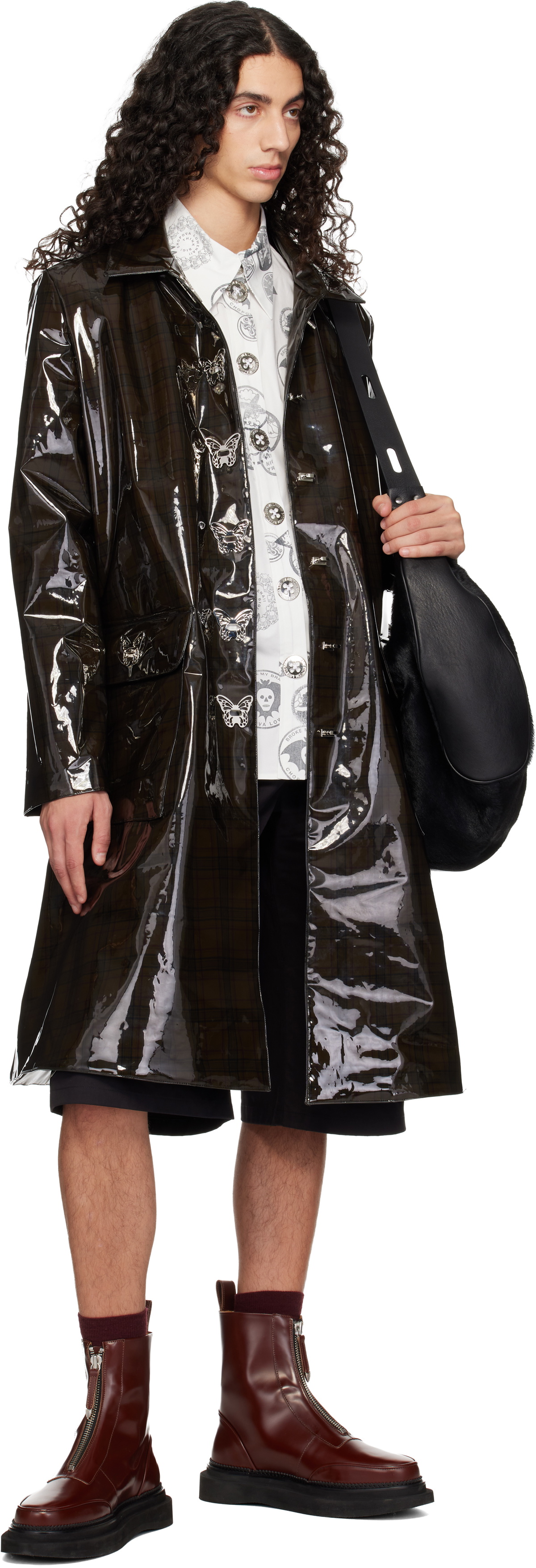 Chopova Lowena Black Squelchy Raincoat