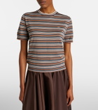 Prada Striped cotton and silk T-shirt