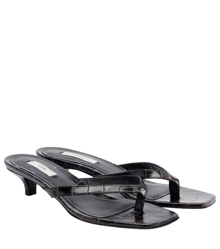 Photo: Toteme Croc-effect leather thong sandals