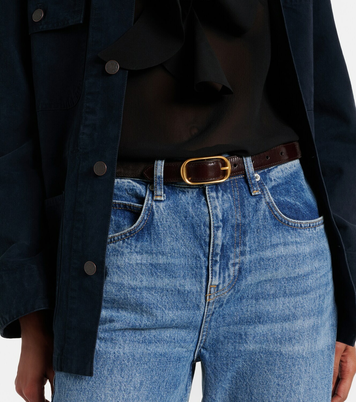 Nili Lotan Reine leather and suede belt