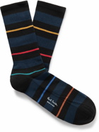 Paul Smith - Gallagher Striped Ribbed Cotton-Blend Socks