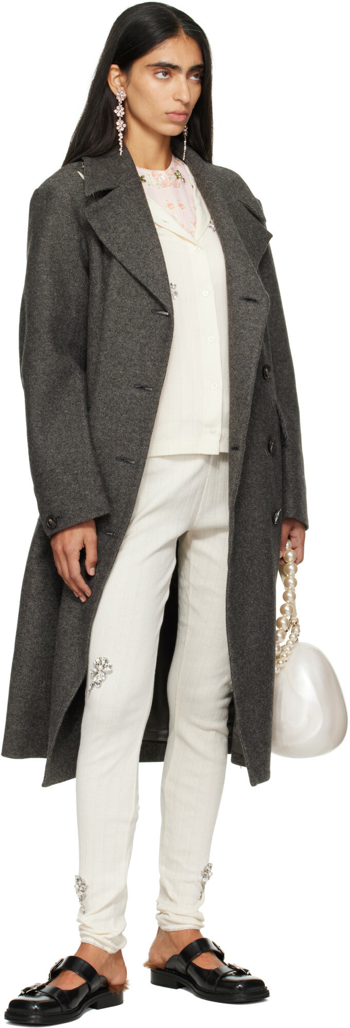 Simone Rocha Off-White Large Pearl Egg Bag