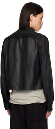 Rick Owens Black Porterville Alice Strobe Leather Jacket