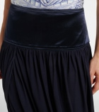 Ferragamo Draped asymmetric midi skirt