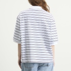 Róhe Women's Rohe Striped oversized polo in White/Blue Multi Stripe