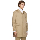 Thom Browne Tan 4-Bar Unconstructed Chesterfield Coat