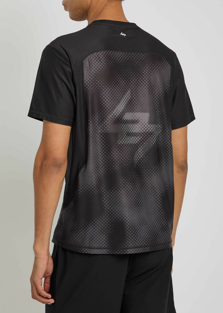 Represent 247 Hybrid Printed Stretch-jersey T-shirt Black