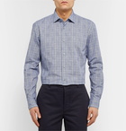 Hugo Boss - Navy Slim-Fit Prince of Wales Checked Cotton and Linen-Blend Shirt - Blue