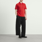 Jil Sander Men's Zip Short Sleeve Polo in Flame