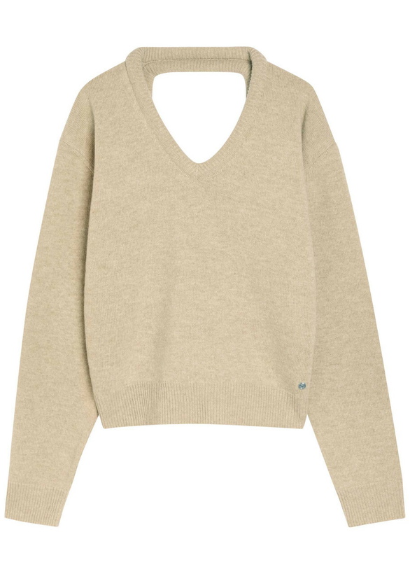 Photo: Acne Studios Cut-out Ribbed Wool Jumper Beige