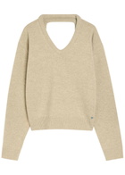 Acne Studios Cut-out Ribbed Wool Jumper Beige