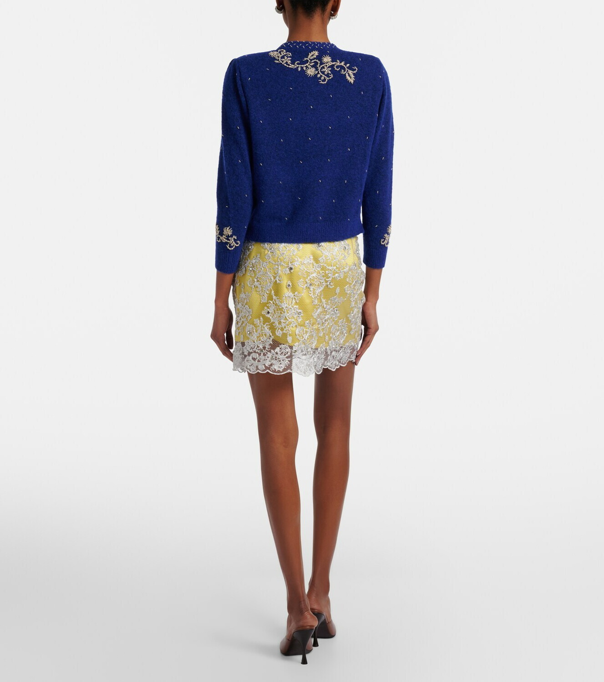 Jacques Wei Embellished lace miniskirt