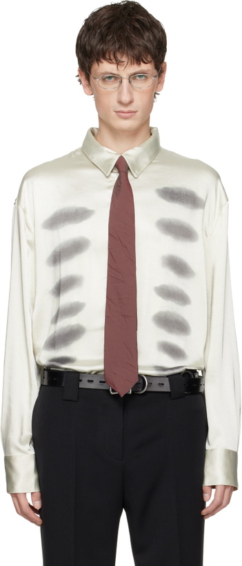 Photo: AVAVAV Off-White X-Ray Printed Satin Button-Up Shirt