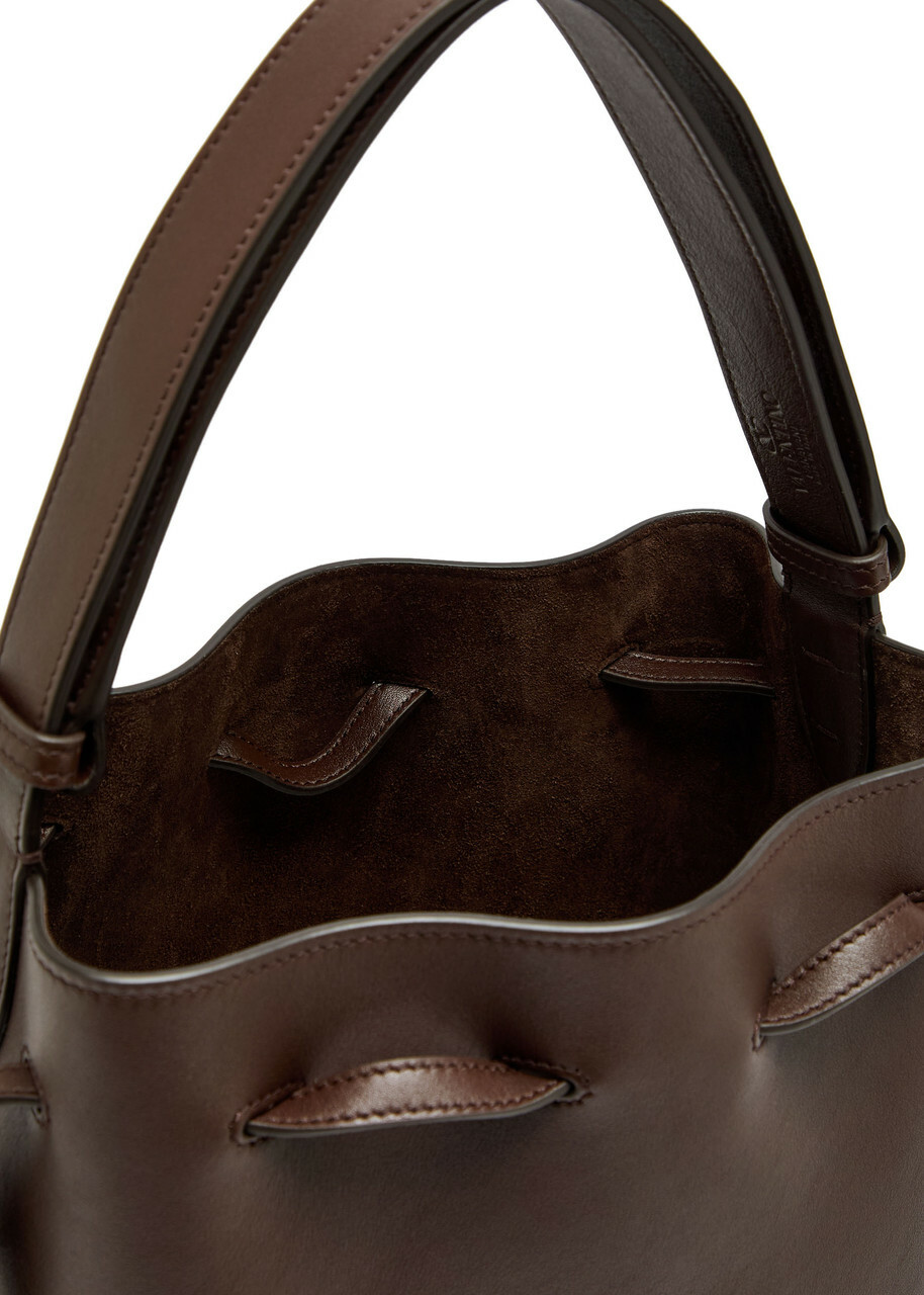 Valentino Drawstring Tassel-embellished Leather Shoulder bag - Dark Brown - One Size
