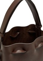 Valentino Drawstring Tassel-embellished Leather Shoulder bag - Dark Brown - One Size