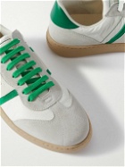 FERRAGAMO - Leather-Trimmed Suede and Shell Sneakers - White