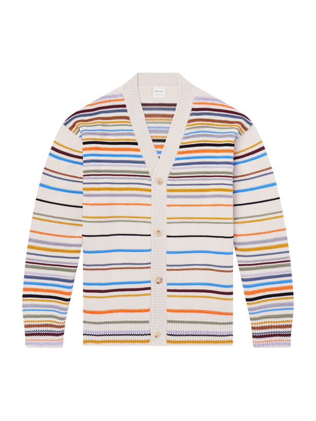 Photo: Paul Smith - Striped Cotton-Blend Cardigan - Multi
