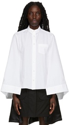 Sacai White Poplin Cape Shirt