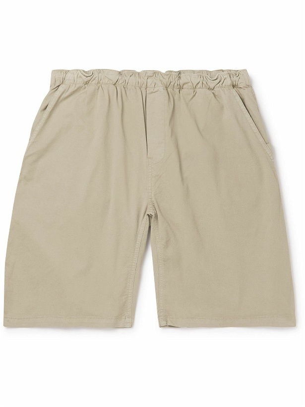 Photo: Ninety Percent - Straight-Leg Garment-Dyed Organic Cotton-Blend Twill Bermuda Shorts - Brown