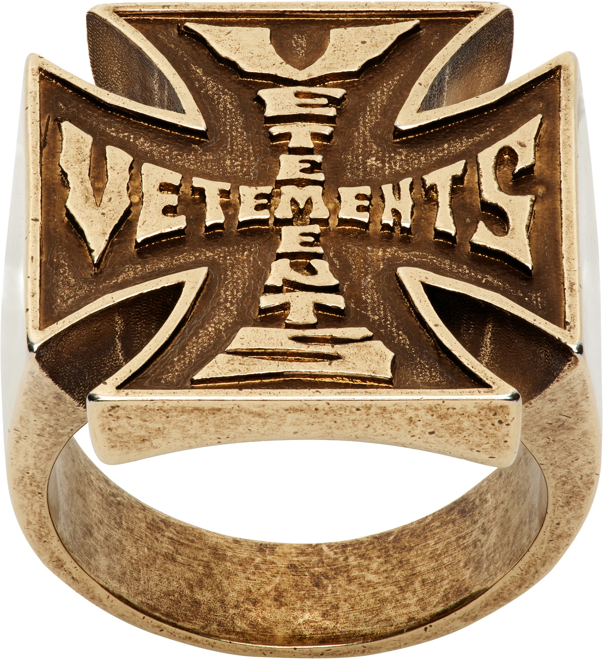 VETEMENTS Biker Cross Logo Ring