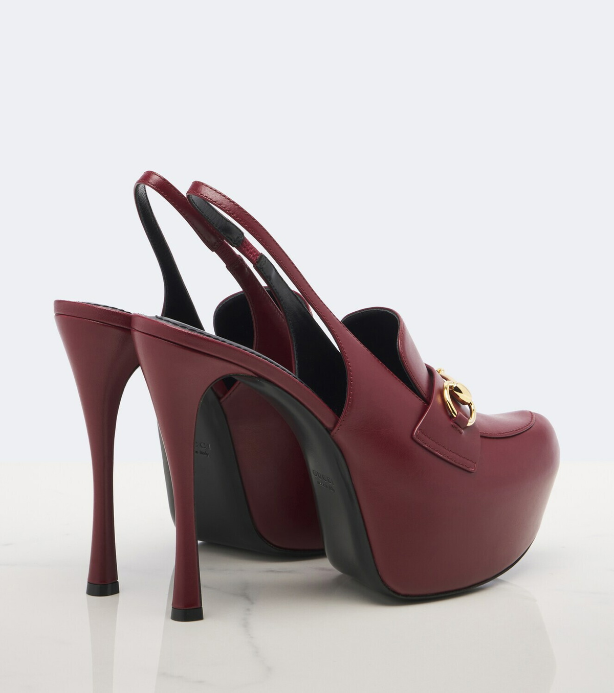 Gucci Horsebit leather slingback pumps