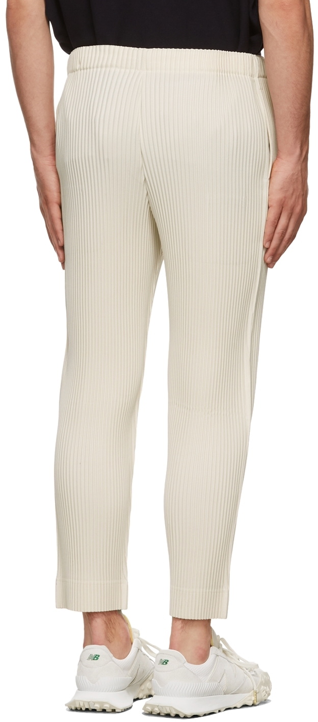 Homme Plissé Issey Miyake Off-White Kersey Pleats Trousers Homme 