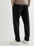 Mr P. - Tapered Virgin Wool and Cashmere-Blend Drawstring Trousers - Black