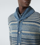RRL Striped cotton and linen cardigan