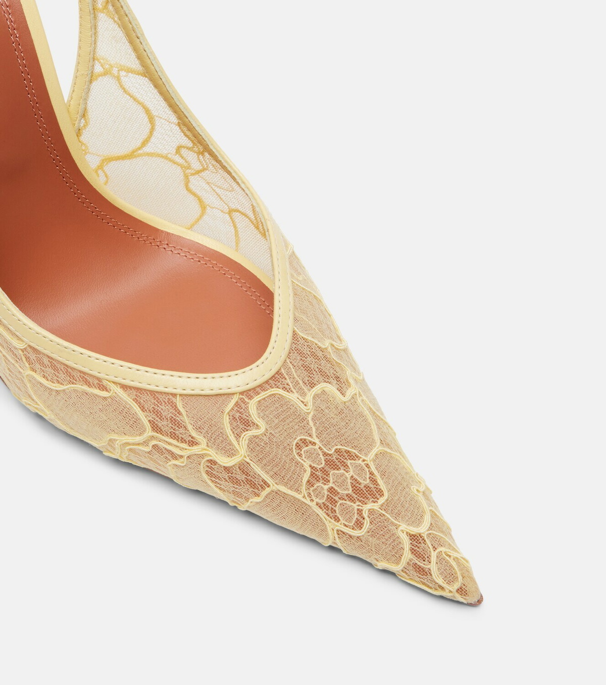Amina Muaddi Anok lace slingback pumps