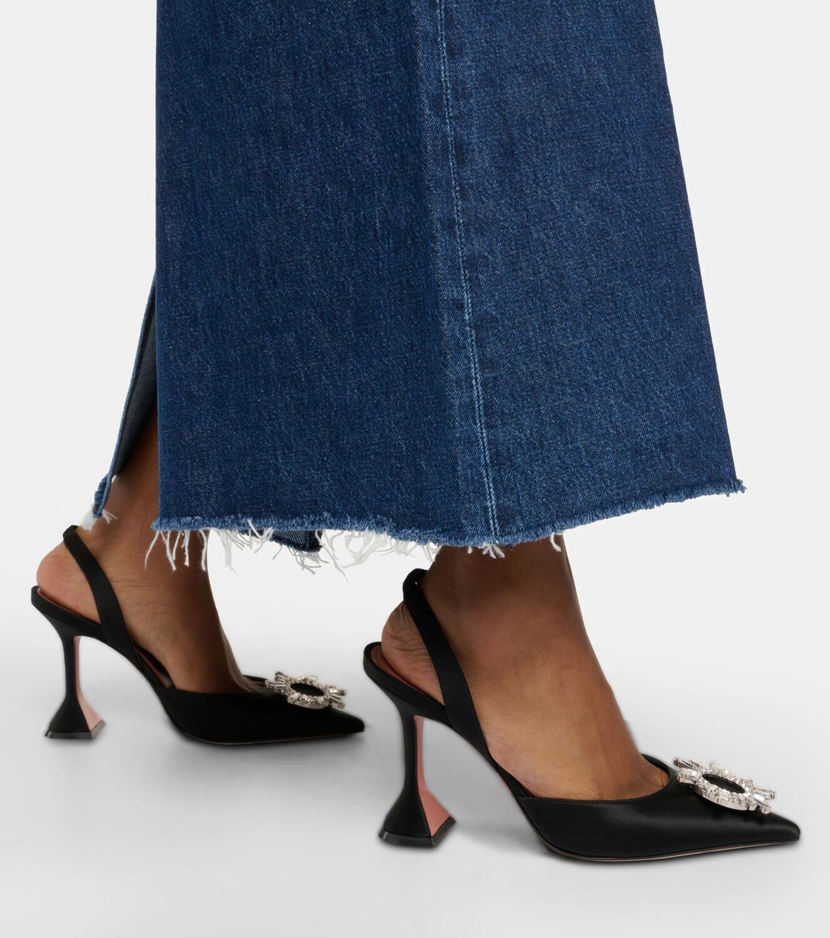 Amina Muaddi Begum satin slingback pumps