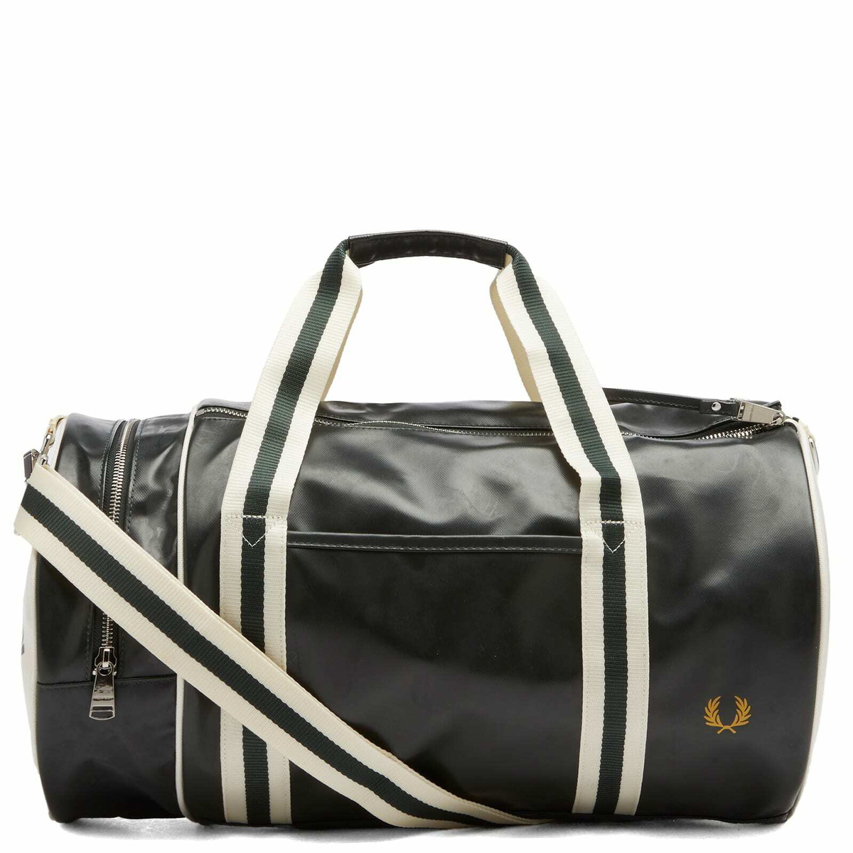 Fred Perry Men's Classic Barrel Bag in Night Green/Ecru Fred