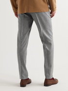 Rubinacci - Tapered Pleated Virgin Wool-Flannel Trousers - Gray