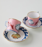 Ginori 1735 Il Viaggio di Nettuno set of 2 coffee cups and saucers