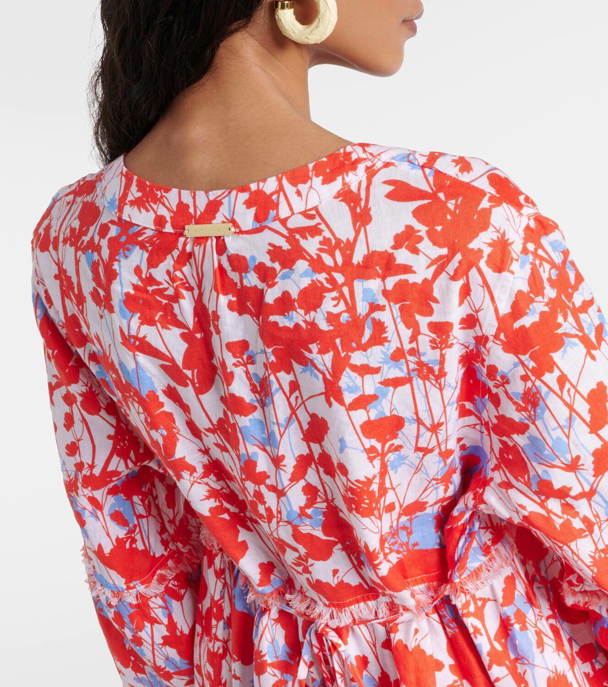 Heidi Klein Deia floral linen kaftan